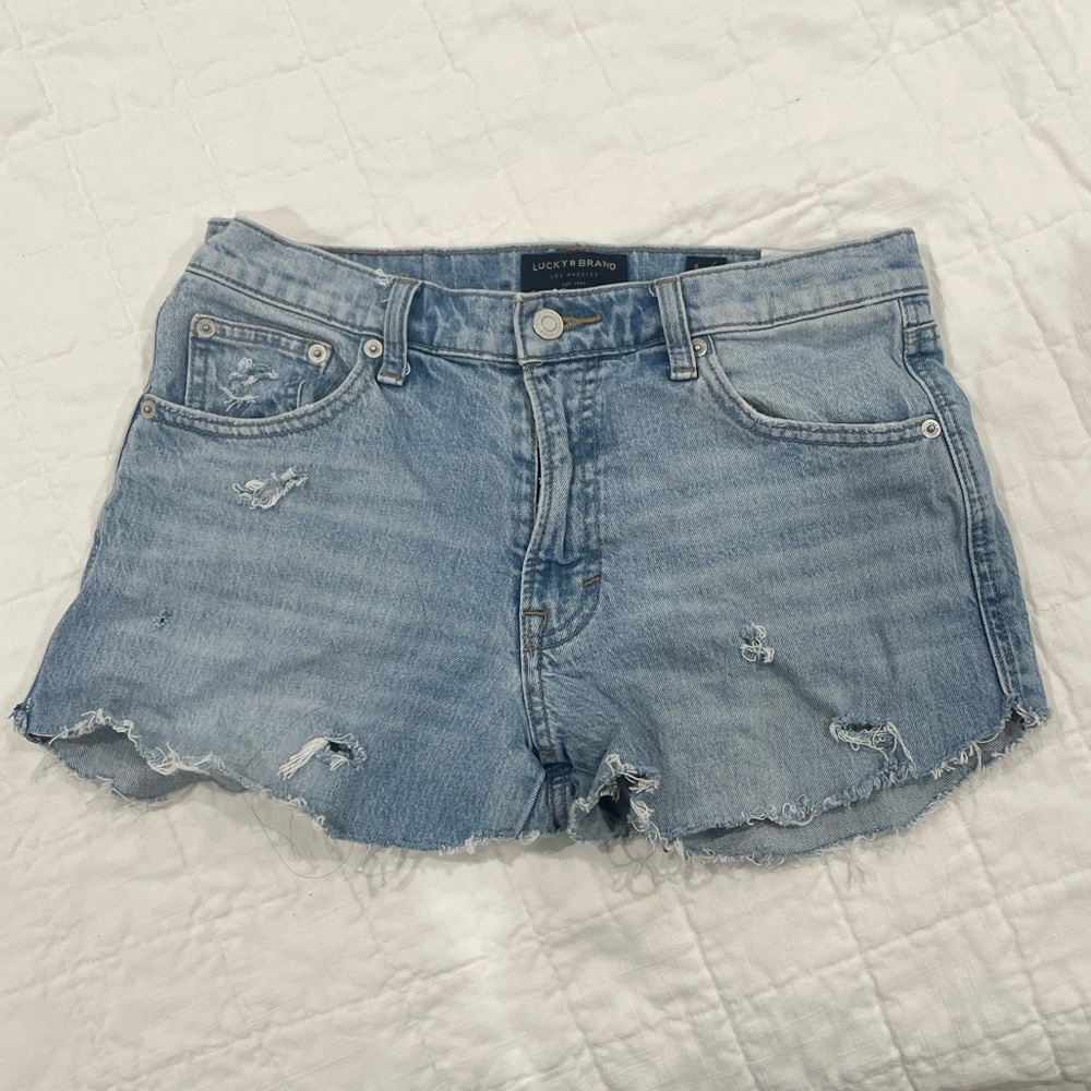 Lucky Brand Distressed Light Wash Jean Shorts